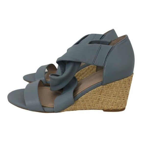 Preston & York Womens Size 6.5 Blue Marcia Raffia Wrapped Wedges - Picture 4 of 7